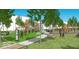 Rendering of community play area featuring climbing structures and picnic tables at 9234 Anthem Ave, Plainfield, IN 46168