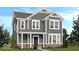 Charming two-story home featuring gray siding, white trim, and a welcoming front porch at 9234 Anthem Ave, Plainfield, IN 46168