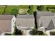 An aerial view provides a unique perspective of rooftops and surrounding greenery in the community at 10773 Brighton Knoll S Pkwy, Noblesville, IN 46060