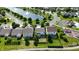 Residential neighborhood with backyards, a small pond, and curving roads, taken from above at 10773 Brighton Knoll S Pkwy, Noblesville, IN 46060