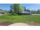 Expansive backyard with lush green grass, mature trees, and a well-maintained lawn at 123 Old Farm Rd, Danville, IN 46122