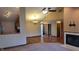 Spacious living area featuring a fireplace, vaulted ceilings, and hardwood flooring at 123 Old Farm Rd, Danville, IN 46122