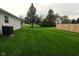 Spacious backyard with lush green grass, mature trees, and a newly installed wooden fence at 12681 E 79Th St, Indianapolis, IN 46236