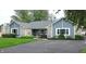 Charming exterior featuring gray siding, stone accents, covered porch, and a well-maintained lawn at 12681 E 79Th St, Indianapolis, IN 46236