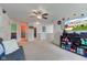 Spacious upstairs living room with an entertainment center and carpet flooring at 13295 Patriotic Way, Fishers, IN 46037