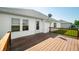 A clear view of the wooden deck that leads to the back door of the house at 40 Clear Spring Ln, Trafalgar, IN 46181