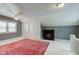 Attic bedroom features two closets and a fireplace at 42 E Brookville Rd, Fountaintown, IN 46130