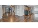 Modern kitchen featuring stainless steel appliances, updated cabinets and shelving at 42 E Brookville Rd, Fountaintown, IN 46130