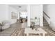 Open-concept living space showcasing modern decor, hardwood floors, and ample space for entertaining at 525 Fynn Pl, Indianapolis, IN 46202