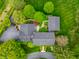 Overhead view of a luxurious home with a well-kept garden and a stone pathway at 5356 S U.S. Highway 421, Zionsville, IN 46077