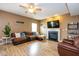 Cozy living room with fireplace and modern furnishings, perfect for relaxing at 6683 School Branch Dr, Brownsburg, IN 46112