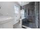 Modern bathroom featuring a glass-enclosed shower and stylish vanity at 6839 Chaucer Ct, Indianapolis, IN 46220