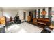 Spacious living room with a black accent wall and open floor plan at 7730 Bear Creek Rd, Morgantown, IN 46160