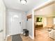 Bright entryway with wood flooring and stylish decor at 7771 Delbrook Dr, Indianapolis, IN 46260