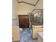 Modern bathroom featuring a glass shower with tiled walls, toilet, and a spacious vanity at 8055 Foxchase Dr, Indianapolis, IN 46256