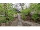 Landscaped backyard features stone pathway at 866 Fletcher Ave, Indianapolis, IN 46203