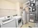 Functional laundry area with washer, dryer, water heater, and furnace at 9613 W Stargazer Dr, Pendleton, IN 46064
