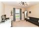 Functional bedroom with a desk, futon, and full-length mirror at 9860 Gallop Ln, Fishers, IN 46040