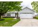 Charming home with vinyl siding, a two-car garage, and a well-manicured lawn at 10551 Huckleberry Ct, Noblesville, IN 46060