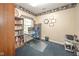 Functional office space with a built-in bookshelf and dedicated workspace at 1105 Deer Creek Dr, Anderson, IN 46011