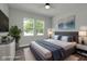 Staged bedroom featuring a comfortable bed, tasteful decor, and plenty of natural light at 19570 Forsythe Dr, Noblesville, IN 46060
