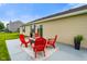 Inviting patio with outdoor seating around a fire pit, perfect for entertaining or relaxing outdoors at 204 Oakview Dr, Mooresville, IN 46158