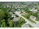 Aerial view of residential neighborhood with ponds, mature trees, and well-manicured lawns at 2219 Stone Manor Ct, Avon, IN 46123