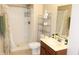 Bathroom with vanity, toilet, and shower with glass doors at 2219 Stone Manor Ct, Avon, IN 46123