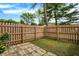 The back yard features a small patio and wood privacy fence at 3002 Horse Hill W Dr, Indianapolis, IN 46214