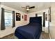 Cozy bedroom with blue bed and modern decor at 3021 Eastern Ave, Indianapolis, IN 46218