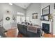 Bright and cozy living room featuring a fireplace and comfortable seating area with many decor items at 3341 Enclave Xing, Greenwood, IN 46143