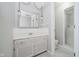 Bathroom featuring a vanity, mirror, and walk-in shower at 3698 E 106Th St, Carmel, IN 46033