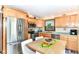 Eat-in kitchen features stainless steel appliances and light wood cabinetry at 436 Maria Dr, Greenwood, IN 46143