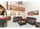 Inviting living room with high ceilings, a loft, and comfortable seating for relaxation and entertainment at 436 Maria Dr, Greenwood, IN 46143