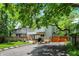 Serene backyard view with stone patio, outdoor seating, and a well-maintained lawn, framed by mature trees at 4527 Central Ave, Indianapolis, IN 46205