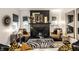 Cozy living room with a black fireplace, zebra ottoman, and leather chairs provides a warm, inviting atmosphere at 5280 N Capitol Ave, Indianapolis, IN 46208