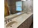 Bathroom with double sinks and large mirror at 5457 W 900 North, McCordsville, IN 46055