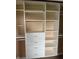 Well-organized closet featuring built-in shelving and drawers for optimal storage solutions at 5457 W 900 North, McCordsville, IN 46055