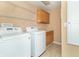 Bright laundry room with new washer and dryer and cabinetry at 5457 W 900 North, McCordsville, IN 46055