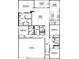 Detailed floor plan showcasing a spacious layout with four bedrooms, including a garage and covered patio at 5863 Handbell Ln, Greenwood, IN 46143