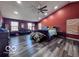 Spacious bedroom with vaulted ceiling, hardwood floors, and large windows at 6155 W Bayfront, McCordsville, IN 46055