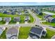 Overhead shot showcasing new homes, a pond, and well-planned streets, creating an attractive and modern community at 6843 Black Cherry Ter, Brownsburg, IN 46112