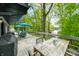 Relaxing back deck with plenty of outdoor seating and a view of the waterfront at 7595 Heather Dr, Nineveh, IN 46164