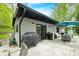 The backyard deck offers comfortable seating and outdoor relaxation spaces for enjoying the natural surroundings at 7595 Heather Dr, Nineveh, IN 46164