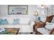Comfortable living room showcasing a sofa, stylish decor, and a glimpse into the bedroom at 7595 Heather Dr, Nineveh, IN 46164