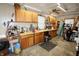 The interior of the garage and workbench at 76 Manhattan Ave, Indianapolis, IN 46241