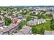 Pictureque aerial view features townhomes near a pond with easy access to city amenities at 8245 Bostic Dr, Fishers, IN 46038
