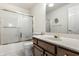 Bathroom with a vanity, ample lighting, and a shower-tub combination at 10554 Hyde Park, Carmel, IN 46032