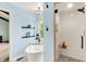 Freestanding tub, shower, and view into bedroom at 10906 Camden Ct, Fishers, IN 46038