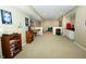 Finished basement is complete with storage, entertainment area, and neutral decor at 11727 Wedgeport Ln, Fishers, IN 46037